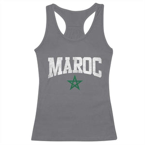Morocco Maroc Pride Racerback Tank Top Moroccan Heritage Vintage Green Star TS11 Charcoal Print Your Wear