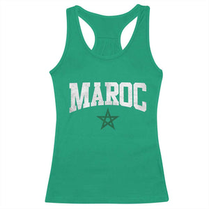 Morocco Maroc Pride Racerback Tank Top Moroccan Heritage Vintage Green Star TS11 Irish Green Print Your Wear