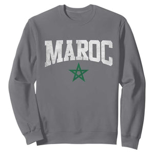 Morocco Maroc Pride Sweatshirt Moroccan Heritage Vintage Green Star TS11 Charcoal Print Your Wear