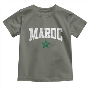 Morocco Maroc Pride Toddler T Shirt Moroccan Heritage Vintage Green Star TS11 Military Green Print Your Wear