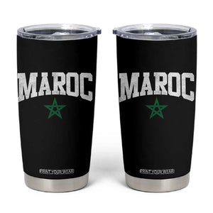 Morocco Maroc Pride Tumbler Cup Moroccan Heritage Vintage Green Star TS11 Black Print Your Wear