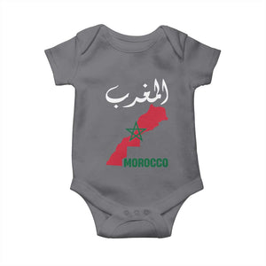 Proud Moroccan Vintage Marocco Map with Arabic Characters Baby Onesie TS11 Charcoal Print Your Wear