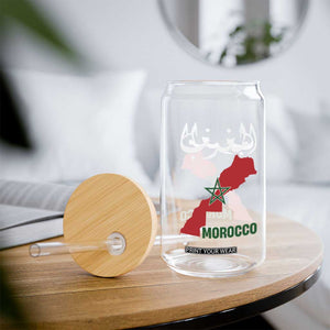 Proud Moroccan Vintage Marocco Map with Arabic Characters Glass Can TS11 Print Your Wear