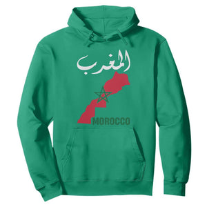 Proud Moroccan Vintage Marocco Map with Arabic Characters Hoodie TS11 Irish Green Print Your Wear