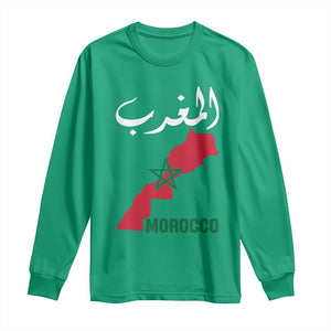 Proud Moroccan Vintage Marocco Map with Arabic Characters Long Sleeve Shirt TS11 Irish Green Print Your Wear