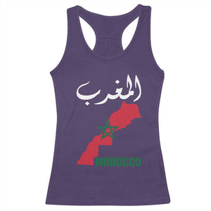 Proud Moroccan Vintage Marocco Map with Arabic Characters Racerback Tank Top TS11 Purple Print Your Wear