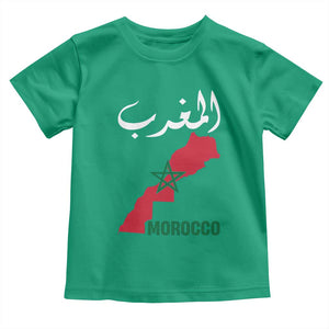 Proud Moroccan Vintage Marocco Map with Arabic Characters Toddler T Shirt TS11 Irish Green Print Your Wear