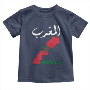 Proud Moroccan Vintage Marocco Map with Arabic Characters Toddler T Shirt TS11 Navy Print Your Wear