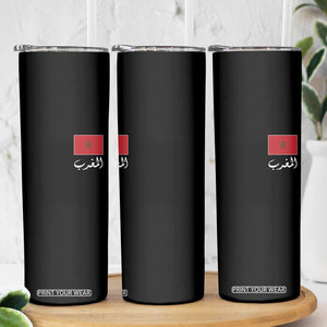 Moroccan Heritage Vintage Marocco Flag with Arabic Characters Skinny Tumbler TS11 Print Your Wear