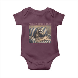Funny Raccoon Book Lover Baby Onesie Probably Reading Trash Bookworms Teachers