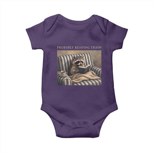 Funny Raccoon Book Lover Baby Onesie Probably Reading Trash Bookworms Teachers