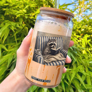 Funny Raccoon Book Lover Glass Can Probably Reading Trash Bookworms Teachers TS11 Black Print Your Wear