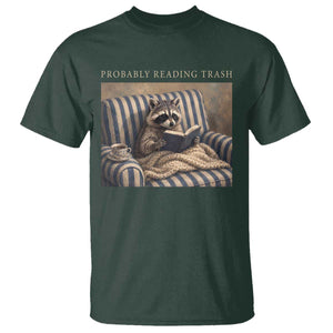 Funny Raccoon Book Lover T Shirt Probably Reading Trash Bookworms Teachers