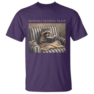 Funny Raccoon Book Lover T Shirt Probably Reading Trash Bookworms Teachers
