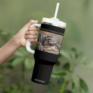 Funny Raccoon Book Lover Tumbler With Handle Probably Reading Trash Bookworms Teachers TS11 Print Your Wear