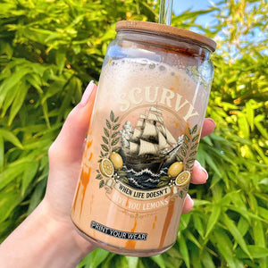 Scurvy When Life Doesnt Give You Lemons Glass Can Funny Pirate Lemon Vitamin C