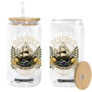 Scurvy When Life Doesnt Give You Lemons Glass Can Funny Pirate Lemon Vitamin C