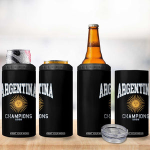 Argentina Champions 2026 4 in 1 Can Cooler Tumbler Argentinian Pride Vintage Sol De Mayo