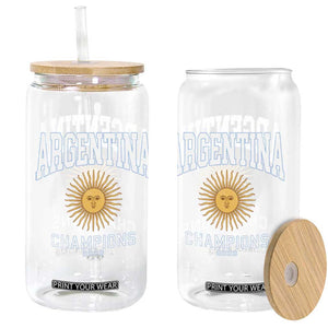 Argentina Champions 2026 Glass Can Argentinian Pride Vintage Sol De Mayo