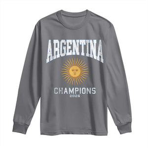 Argentina Champions 2026 Long Sleeve Shirt Argentinian Pride Vintage Sol De Mayo