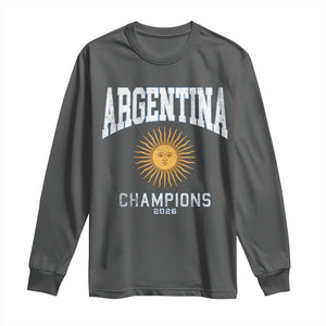 Argentina Champions 2026 Long Sleeve Shirt Argentinian Pride Vintage Sol De Mayo