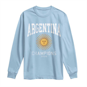 Argentina Champions 2026 Long Sleeve Shirt Argentinian Pride Vintage Sol De Mayo