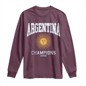 Argentina Champions 2026 Long Sleeve Shirt Argentinian Pride Vintage Sol De Mayo