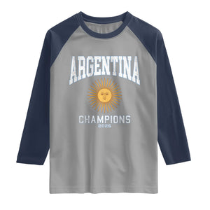 Argentina Champions 2026 Raglan Shirt Argentinian Pride Vintage Sol De Mayo