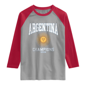Argentina Champions 2026 Raglan Shirt Argentinian Pride Vintage Sol De Mayo