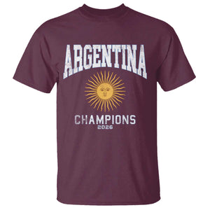 Argentina Champions 2026 T Shirt Argentinian Pride Vintage Sol De Mayo