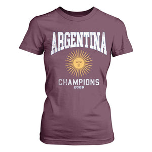 Argentina Champions 2026 T Shirt For Women Argentinian Pride Vintage Sol De Mayo