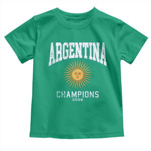 Argentina Champions 2026 Toddler T Shirt Argentinian Pride Vintage Sol De Mayo