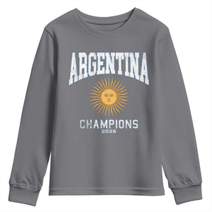 Argentina Champions 2026 Youth Sweatshirt Argentinian Pride Vintage Sol De Mayo