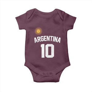 Argentina Football Number 10 Jersey Style Baby Onesie Soccer Fan