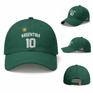 Argentina Football Number 10 Jersey Style Baseball Cap Soccer Fan