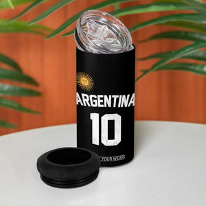Argentina Football Number 10 Jersey Style 4 in 1 Can Cooler Tumbler Soccer Fan TS11 Print Your Wear