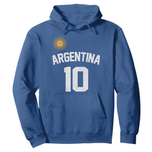 Argentina Football Number 10 Jersey Style Hoodie Soccer Fan