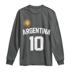 Argentina Football Number 10 Jersey Style Long Sleeve Shirt Soccer Fan