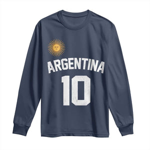 Argentina Football Number 10 Jersey Style Long Sleeve Shirt Soccer Fan
