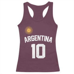 Argentina Football Number 10 Jersey Style Racerback Tank Top Soccer Fan