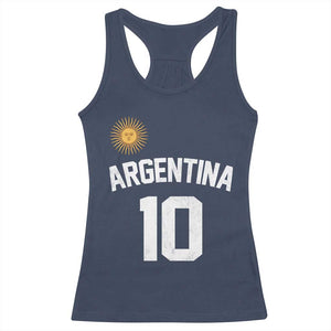 Argentina Football Number 10 Jersey Style Racerback Tank Top Soccer Fan