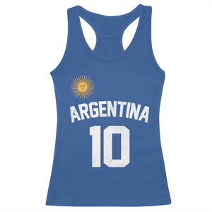 Argentina Football Number 10 Jersey Style Racerback Tank Top Soccer Fan