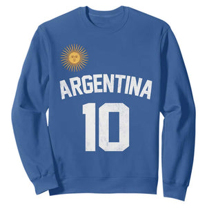 Argentina Football Number 10 Jersey Style Sweatshirt Soccer Fan