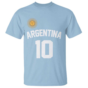 Argentina Football Number 10 Jersey Style T Shirt Soccer Fan