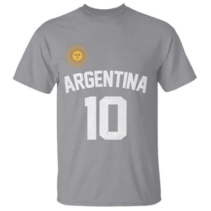 Argentina Football Number 10 Jersey Style T Shirt Soccer Fan