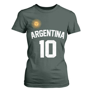 Argentina Football Number 10 Jersey Style T Shirt For Women Soccer Fan