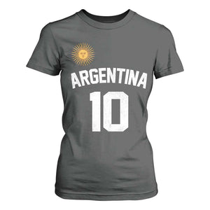 Argentina Football Number 10 Jersey Style T Shirt For Women Soccer Fan