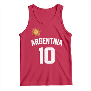 Argentina Football Number 10 Jersey Style Tank Top Soccer Fan