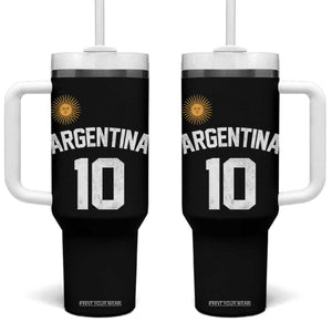 Argentina Football Number 10 Jersey Style Tumbler With Handle Soccer Fan TS11 One Size: 40 oz Black Print Your Wear