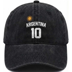 Argentina Football Number 10 Jersey Style Washed Cotton Baseball Cap Soccer Fan